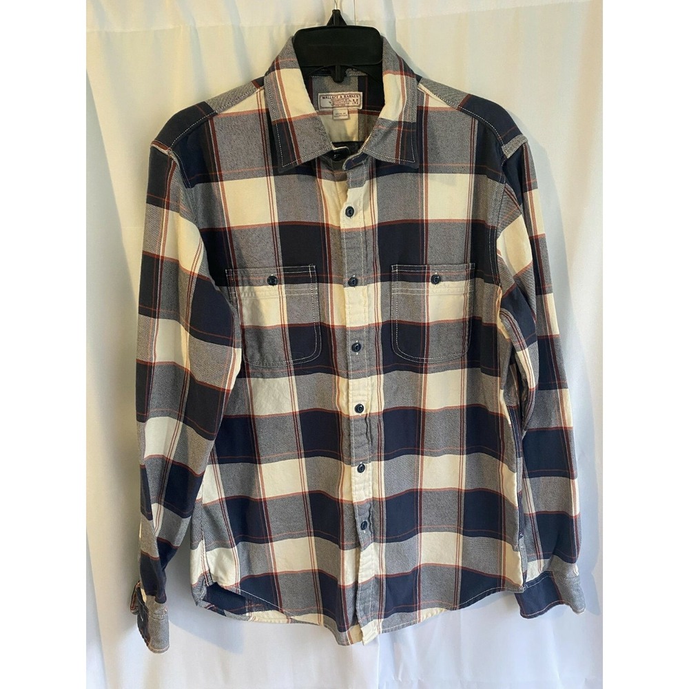 Wallace & Barnes Plaid‎ Classic Long Sleeve Button Down Shirt Mens Medium